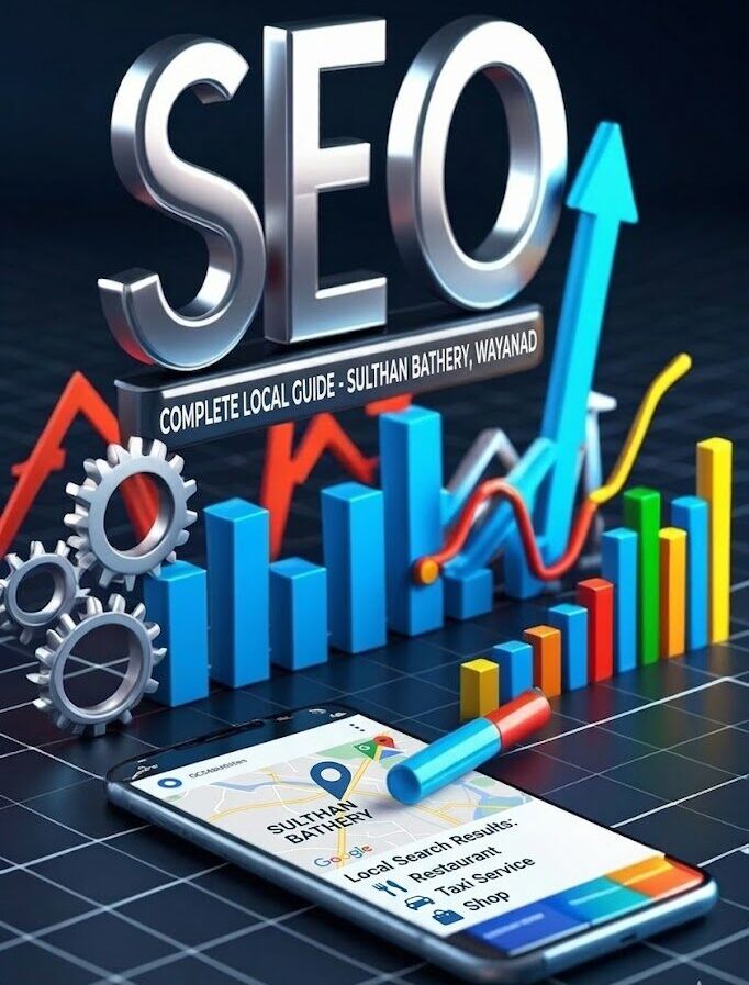 SEO growth charts and local search results for Sulthan Bathery.